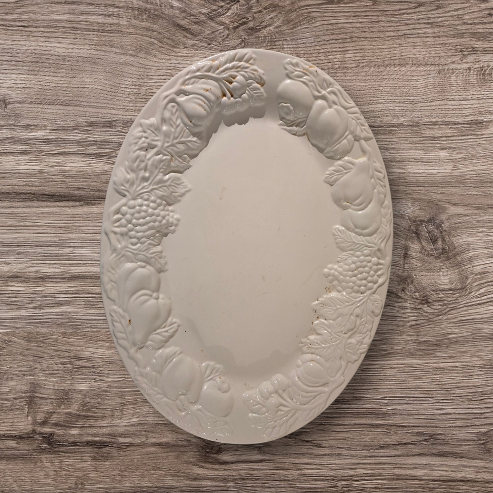 Nature Handcrafted Collection by Tabletops Unlimited Oval Embossed Platter 18.5"